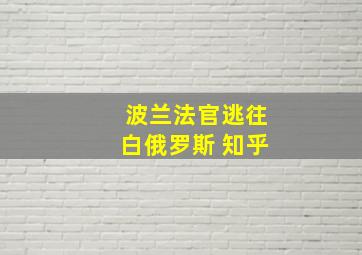 波兰法官逃往白俄罗斯 知乎